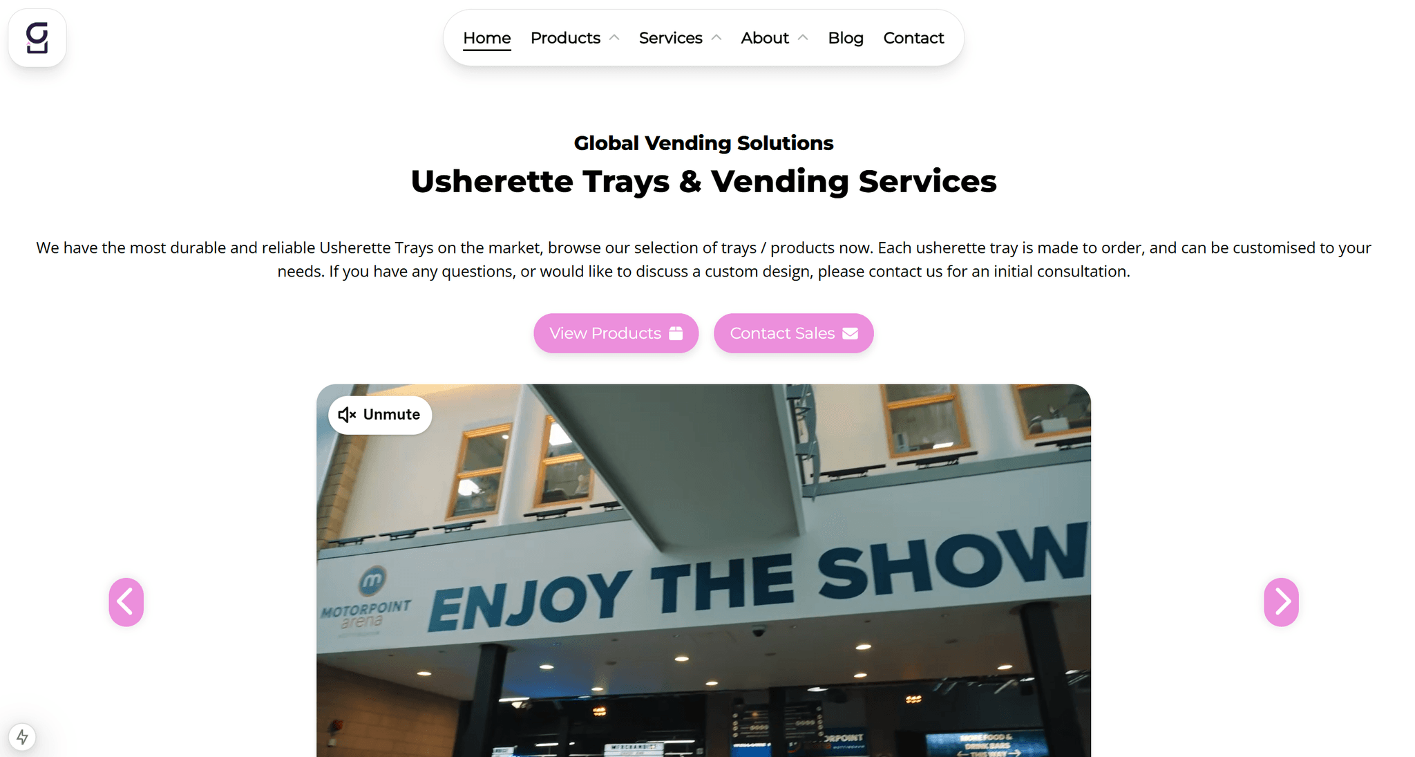 Screenshot of the new homepage
